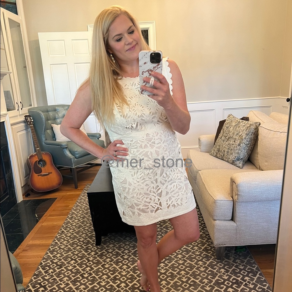 Aryeh Bridal White Cutout Mini Dress, Sz M